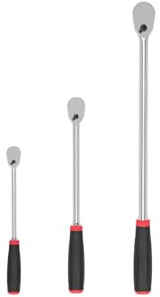 TEKTON 1/4, 3/8, 1/2 Drive Comfort Grip Long Cliquet Set, 3 pièces (9, 12, 18) | SRH99004
