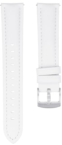 QUARKZMAN Leder Uhrenarmband 20mm Breite Schnellverschluss Flexibel Passend Atmungsaktiv Vintage Leder Uhrenarmband mit Federsteg für die meisten Herren Damen Uhren Smartwatches, Weiß