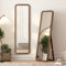 LVSOMT Miroir sur pied en Bois, 160x46cm Miroir Pleine Longueur Rectangulaire, Long Miroir Mural, Grand Miroir en pied bois pour Chambre à Coucher, Miroir intégral Rustique Cadre en Bois Massif, Noyer