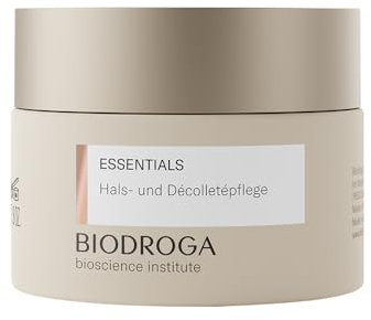 BIODROGA Bioscience Institute - Essentials Hals- und Dekolleté Pflege 50ml – Hautstraffende Pflegecreme mit Schwarzwald Complex, Peptiden und Glow Effekt - Parabenfrei, Silikonfrei, Mikroplastikfrei