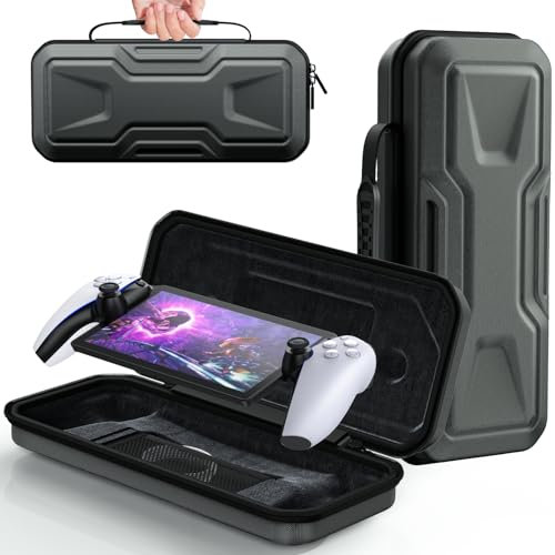 FYOUNG Carrying Case for PlayStation Portal, Protective Hard Shell Portable Travel Carry Handbag Full Protective Case Accessories for PlayStation Portal Remote Player-Grey