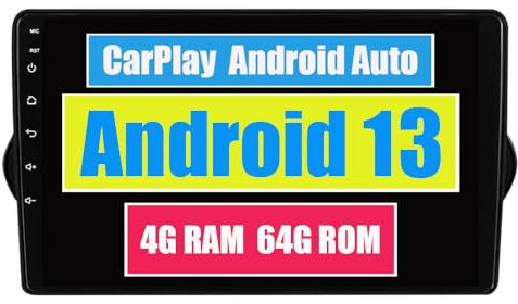 RoverOne Car Stereo CarPlay Head Unit for Fiat Tipo Egea Dodge Neon 2015-2023 Android Auto Touch Screen Sat Navi Bluetooth WiFi Radio Player