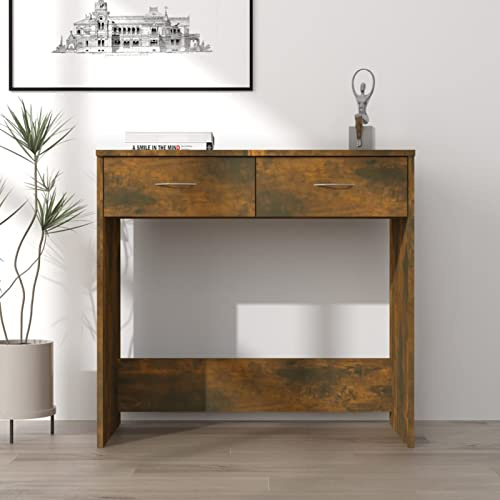 LAPOOH Schreibtisch Räuchereiche 80x40x75 cm Holzwerkstoff, Gaming Tisch, Computertisch, Computer Desk, Office Table, Bürotisch, Arbeitstisch, Nähtisch, Pc Tisch