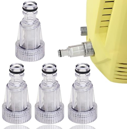Filtro Per L'Acqua Per Idropulitrice,Filtri D'Acqua per Tubi da Giardino,Alta Pressione Auto Lavatrice Filtro Acqua,4PC Sostituzione del Filtro Dell'Acqua per Idropulitrice Pompa o Giardino