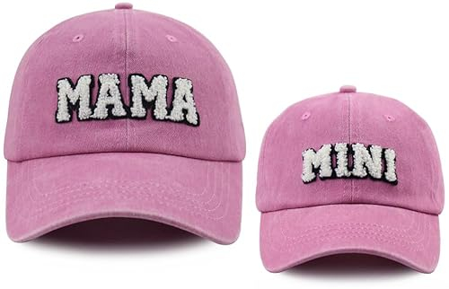 Mom and Daughter Outfits Hats, Matching Mommy and Me Baseball Cap, Thanksgiving Christmas Mother's Children's Day Birthday Gifts for Mama, Mini Girls