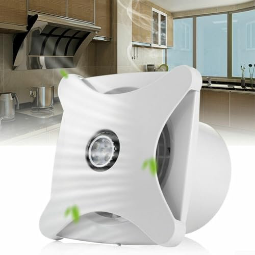 Bathroom Ceiling Ventilation Fan With LED Light, Air Vent Exhaust for Bath Toilet, 28W Bathroom Extractor Fan, 205MM Toilet Ventilation Exhaust Fan