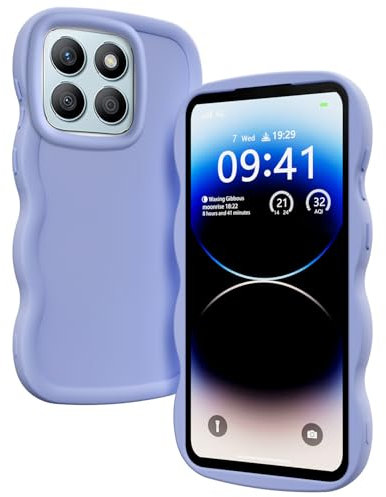 XINYEXIN Silicone Cover per Honor X8b, Custodia Cellulare Onda Cornice Forma Riccia Carina, Antiurto Ondulata Bumper Case - Viola