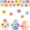 ALEGRE Gänseblümchen Tortendeko Blumen Essbar,48 Stück Essbare Blumen für Torte,Bunt Blumen Kuchen Deko Essbar,Essbare Blüten Tortendeko,Gänseblümchen Cupcake Deko Essbar,Blumen Torte Deko Hochzeit