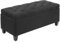 HOMCOM Sitzbank Polsterbank mit Stauraum Truhenbank Flur Schlafzimmer Wohnzimmer leinenartiges Polyester Gummiholz Schwarz 100 x 40 x 44 cm