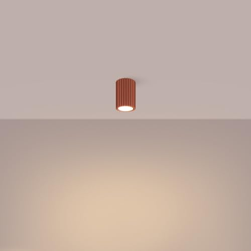 Sollux Lighting Lampada Da Soffitto Faretto Da Soffitto In Alluminio 1 Paralume 6,5 x 6,5 x 10 cm Karbon Ocra Rossa