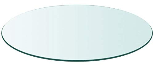 Annlera Plateau de table en verre trempé rond pour table à manger, table basse ou table de jardin, facile à nettoyer, transparent, 80 x 1 cm
