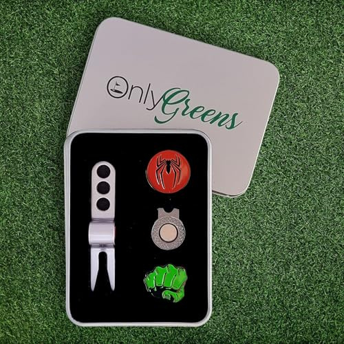 OG Golf Scotty Divot Tool & Ball Marker Gift Set - Spider-Man & Hulk | Complete in Gift Tin
