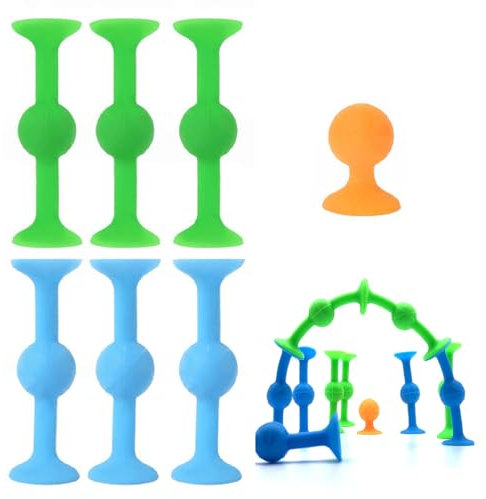 LONZIKP 7 Darts avec Ventouses Jouet en Silicone pour Enfants et Adultes Jeu Sensoriel et Créatif Cadeau Original pour Intérieur et Extérieur (Couleur: Orange)