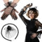 Abeillo 3er-Set 1920er Fascinators für Damen,Schwarz Schleier Hut,Fascinator-Teeparty-Hut mit Schleier, Spitzenhandschuhen und Kunstperlenkette für 1920er Accessoires Damen