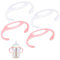 VANEST 4 Pack Bottle Handles Compatible with Tommee Tippee Closer to Nature Bottle 5oz & 9oz, Bottle Holder for Easy Grip, Leakproof (White & Pink)