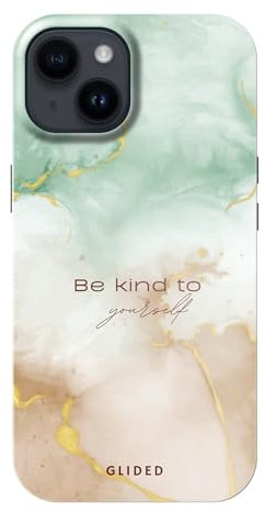GLIDED Tough case Handyhülle für iPhone 14 – Stoßfest & Kratzfest, TPU Silikon – Kind to Yourself Design