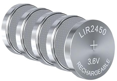 DOSERTY 5pcs Wiederaufladbare 2450 Batterien 3 6 V Kapazität Wiederaufladbar LIR2450 Lithium Münzknopf Batterie Ersetzen CR2450