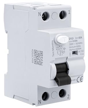 Disjoncteur différentiel 40A 30ma Interrupteur différentiel 2P type A Disjoncteurs électriques AC 220V, Schützt persönliche Sicherheit und verhindert Geräteausfälle aufgrund von Kriechstrom.