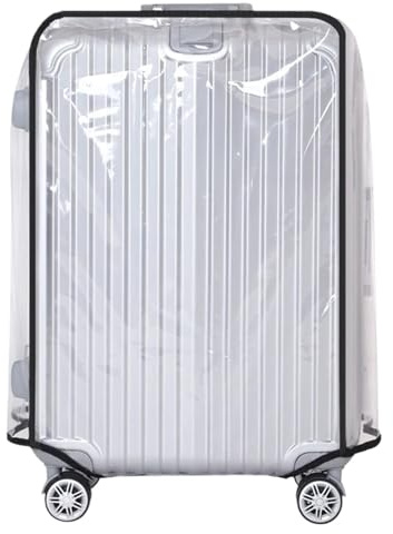 PPQIRU Kofferabdeckung 2 Stück transparente PVC-Gepäckabdeckung, wasserdicht, Trolley-Schutzhülle, verdickt, langlebig, Koffer, Staubschutz, Reisezubehör(26 inch)
