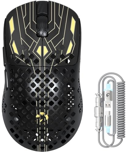 MAMBASNAKE M2 Ultra-Lightweight Wireless Gaming Mouse, PAW3395PRO Sensor 40000 DPI, 41g Carbon Fiber, Mouse Coiled Cable, Tri-Mode 2.4G/Bluetooth/Wired, 100M Clicks, Cloud Driver, Ergonomic Design