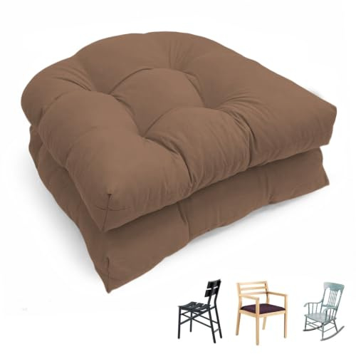MeYuxg 2er Set Stuhlkissen Outdoor Sitzkissen, 48 x 48 x 8 cm Sitzkissen Halbrund, Wasserfest Balkon Kissen, Esszimmerstuhl Gartenstuhl Sitzpolster Indoor für Büro Gartenstühle und Rattansessel