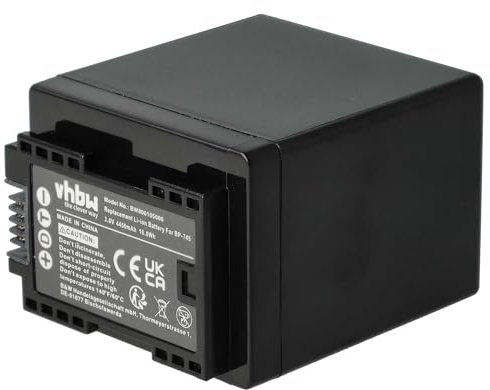 vhbw 1x Akku kompatibel mit Canon Vixia HF R62, HF R32, HF R300 Videokamera Camcorder (4450 mAh, 3,6 V, Li-Ion) + Infochip