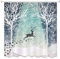 A.Monamour Winter Weißer Schnee Elch Hirsch Laufen Druck Weihnachten Urlaub Dekoration Bad Zubehör Duschvorhänge Textil 180X200 cm / 72 X78