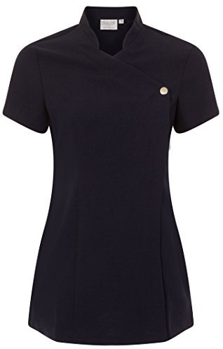 Press Stud Salon Tunique - Beauté Coiffure Massage Thérapeute Spa Santé Travail Ongles Uniforme - Bleu Marin - 24