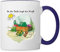 Spreadshirt Janosch Günter Kastenfrosch Tigerente Tasse Zweifarbig, One size, Weiß/Kobaltblau