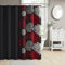 Comfort Spaces Enya Bathroom Shower Curtain Floral Printed Niedliche, schicke Badevorhänge aus Mikrofaser, Polyester, rot/schwarz, 72 W x 72 L (Pack of 1)