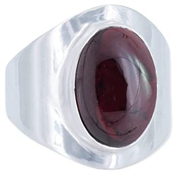 Ring 925 Silber Granat roter Stein Edelstein echt Silber Damen Sterling Silber Geschenk (MRG-125-02-(62))
