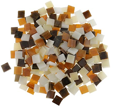 250g Crystal Mosaiksteine Glasmosaik Dekoration Steine Mosaik Fliesen für Handwerk Keramik - Braun