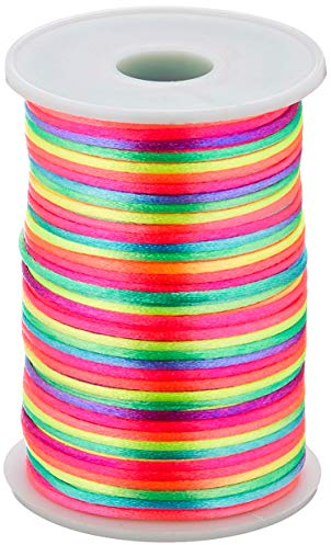 UV Floor - Bobine De Fil Fluo - Cordon Bracelet - Fil Déco - Qualité Premium - Accessoire Fluorescent - Fête - Multicolore - 100m ⌀ 2mm