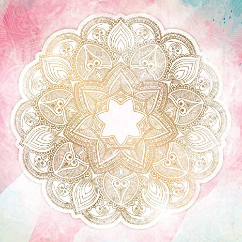 Forwall Fototapete Vlies Tapete Wanddeko Mandala Orient - Rosa Gold Aquarell Moderne Wanddekoration Wandtapete Vliestapete 13505VEM 104cm x 70,5cm Schlafzimmer Wohnzimmer