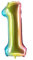 Folienballons Multicolour 100cm Zahlen 0-9 (1)