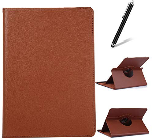 Artfeel Coque pour Samsung Galaxy Tab 2 10.1 GT-P5100 P5110 P5113,Étui à Rabat Cuir Support Rotatif 360 Degrés,Multi-Angle Réglable Mince Léger Flip Folio Tablette Housse,Marron