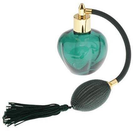 Perfeclan Botella de Cristal de Spray de Larga del Perfume de Vintage de 100 Ml, Verde, Talla única