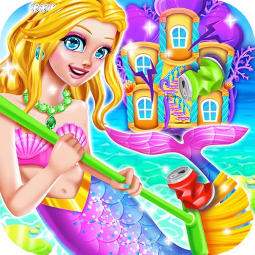 Mermaid Princess Clean Up - Girls Tidy Up House Cleaning Games for Kids