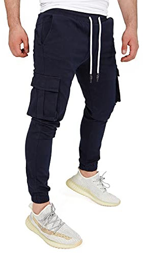 PITTMAN Militär Hose Mit Taschen Herren Hosen Stretch Angelkleidung für Männer Match Cargo Pants Giga, Blau (Night Sky 193924), W28/L32
