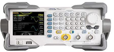 RIGOL Generador de Funciones, DG1032Z Generador de Señales,Frecuencia de salida de 30 MHz,2 canales,Varios tipos de modulación,Ideal para laboratorios y enseñanza