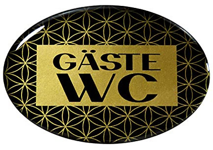 BIKE-label Gold 3D Toiletten Klo Aufkleber Türschild Gäste WC Hinweisschild 90 x 60 mm 900127