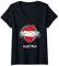 Damen Österreich Flagge Austria Fußball Fan Team Trikot Frauen T-Shirt mit V-Ausschnitt