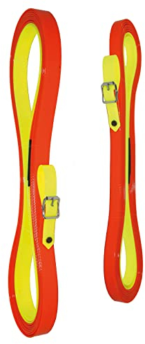 AKAH BioThane® Schweißleine 10m Signalorange und neongelbe - Schweißriemen für die Nachsuche - Robuste Hundeleine lang (25mm breit)