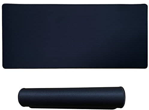 Tapis de souris de jeu, grand tapis de souris Hosimoln taille 80x30CM épaisseur 3MM, tapis de souris d'ordinateur antidérapant et étanche avec bords cousus pour jeux/bureau/maison-80x30 Black001
