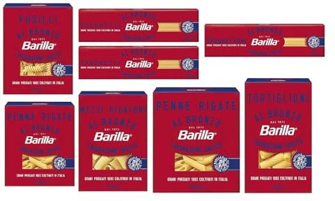 Testpaket Barilla Pasta al Bronzo Bronze Gezogene nudeln Pasta 8x 400g Rohe Verarbeitungsmethode