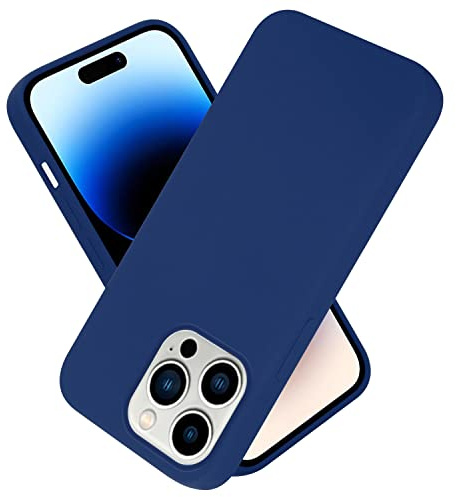 Cadorabo Hülle kompatibel mit Apple iPhone 14 PRO MAX Hülle Silikon Handyhülle für iPhone 14 PRO MAX Case aus flüssigem Silikon- Kratzfeste und stoßfeste dünne TPU Schutzhülle - Liquid BLAU