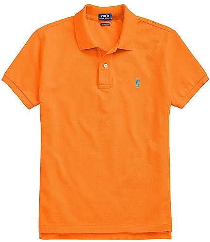 Polo RL Damen Classic Fit Mesh Pony Shirt, Resort Orange, Groß