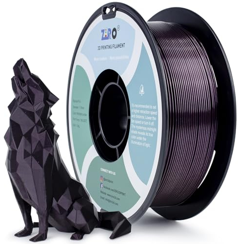 ZIRO 3D Drucker Filament Mystical Series 1.75mm PLA Filament, Glänzend Funkelndes PLA mit Feinerem Glitzer, 1kg/2.2lbs Spule, Passend für Die Meisten FDM 3D Drucker, Mitternachtsviolett