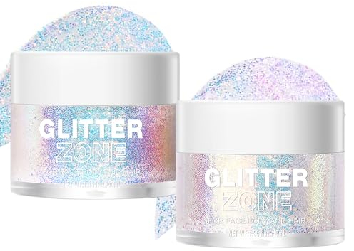 Body Glitter Gel 40ml Chunky Glitter Sequins für Haare Face KöRperglitzer Festival Glitzer Gesicht Glitter Makeup