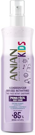 ANIAN KIDS Zweiphasiger Conditioner, leicht kämmbar, 250 ml, ideal für Kinder, Conditioner ohne Ausspülen, entwirrt und erleichtert das Kämmen, sofortige Weichheit und Glanz